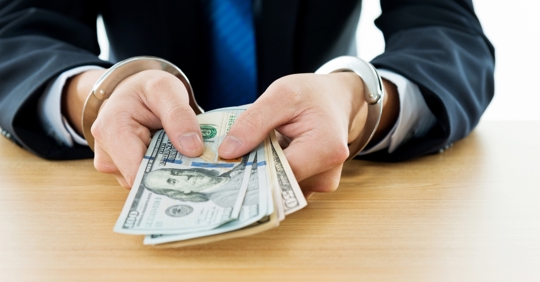 Lawyer holding bail money
