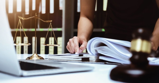 lawyer working on a case