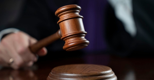 gavel on a table