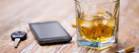 drink, phone and keys